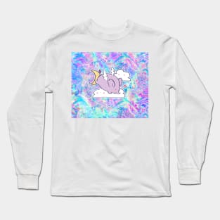 Pastel Grunge Angel Moon Elephant Long Sleeve T-Shirt